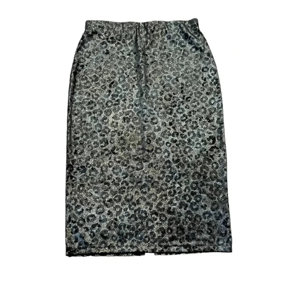 Lush Cheetah Print Shimmer Pencil Skirt M